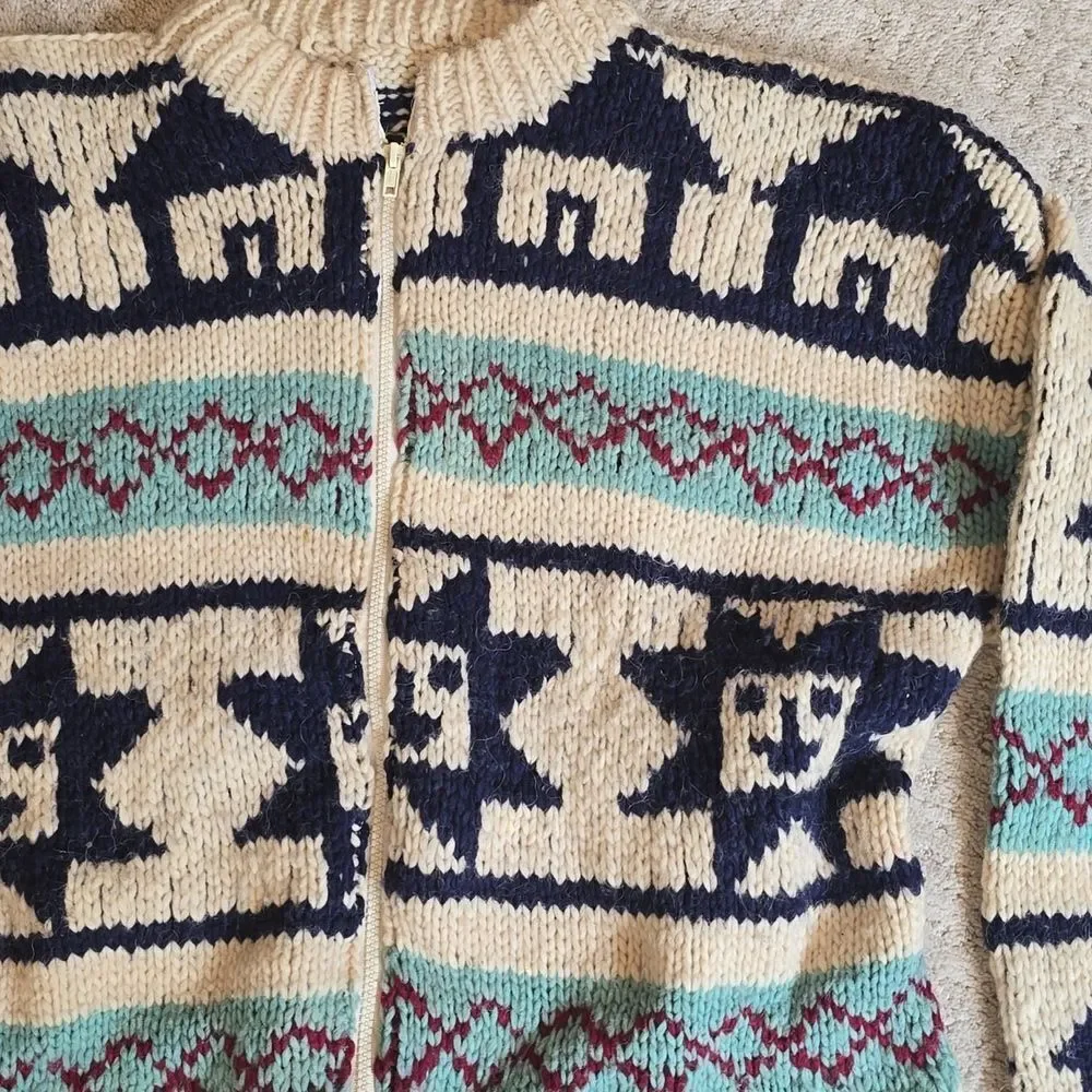 Handmade Knit Patterned Sweater - Picture 2 of 6